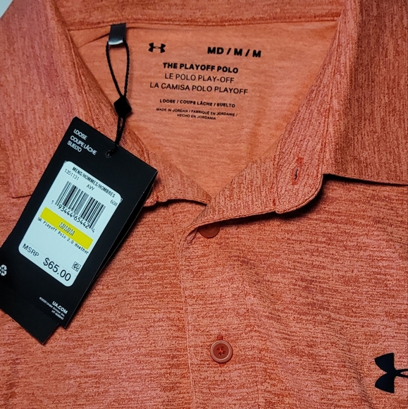 Under Armour Men's Polo Shirt - Heathered Orange - Picture 7 of 7